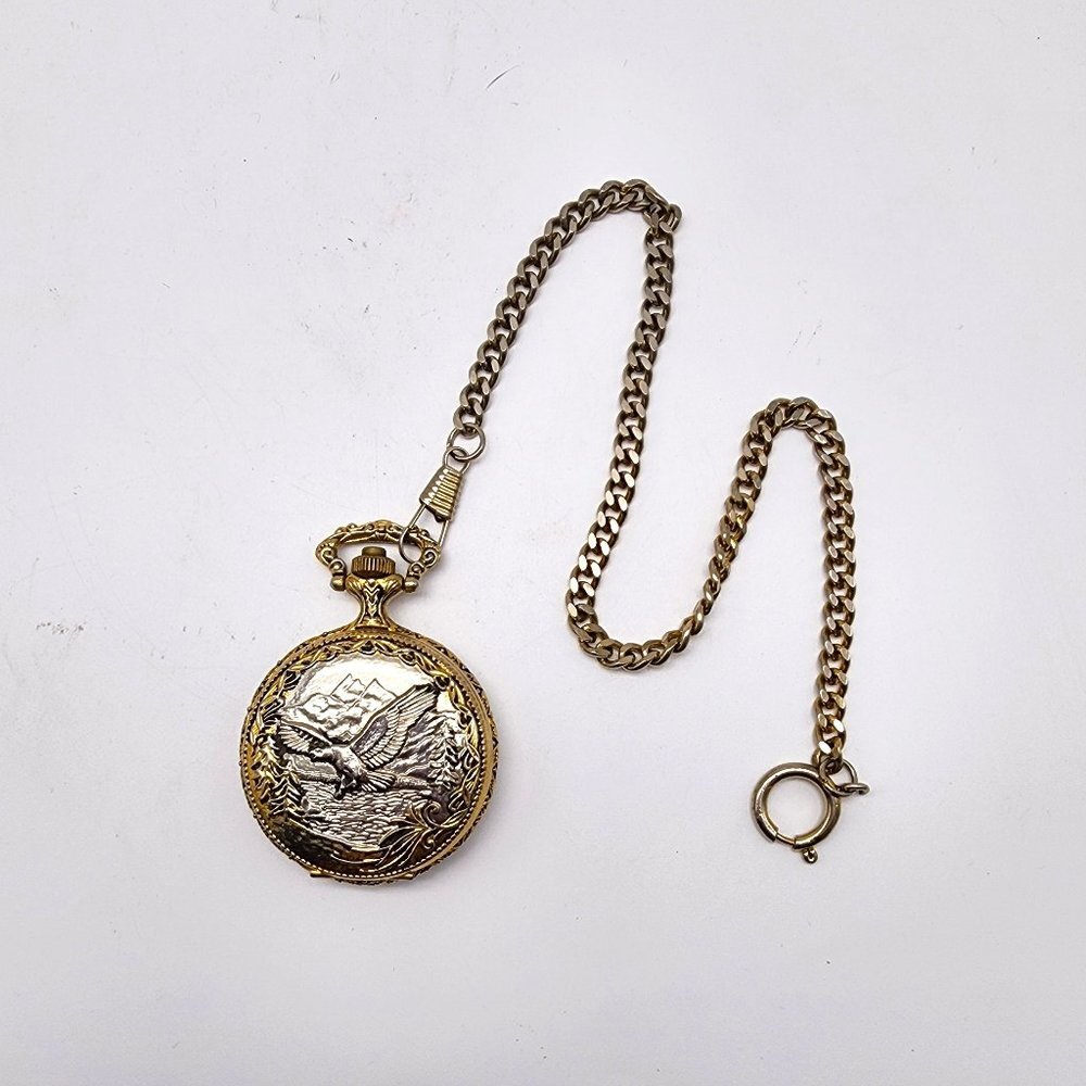 Helbros Quartz Pocket Watch Japan Eagle Front Cover